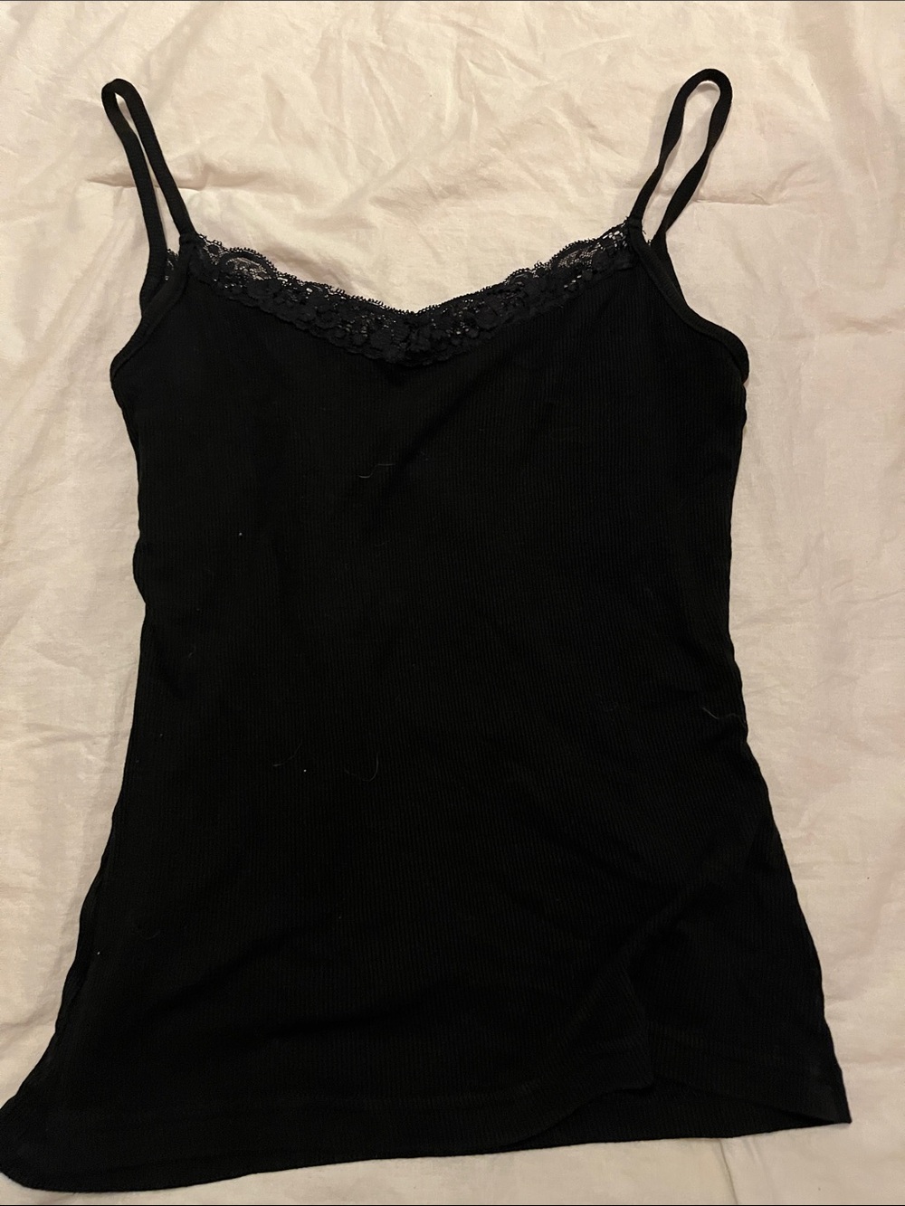 Black Lace-Trim Cami Tank Top - Women's
